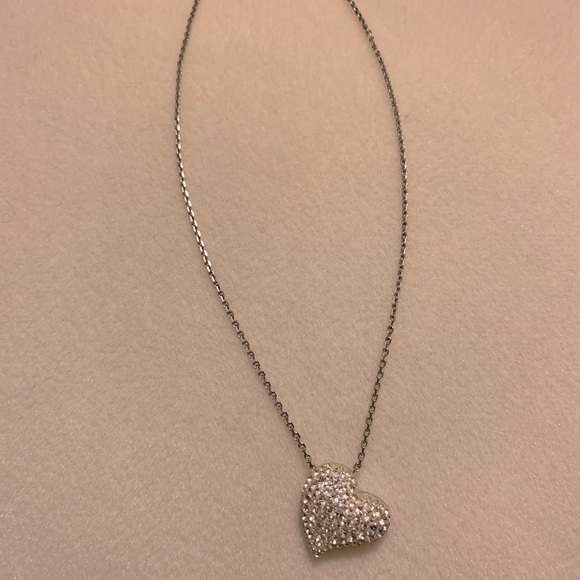 Swarovski necklace with puffy heart pendant
covered in crystals. - Picture 3 of 5